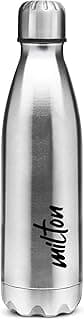 MILTON Shine 1000 Stainless Steel Water Bottle, 875 ml water bottles, Single walled, Leak-Proof, Rust-free Steel Bottle, Easy Grip, Easy to Carry, Travel Bottle, Silver