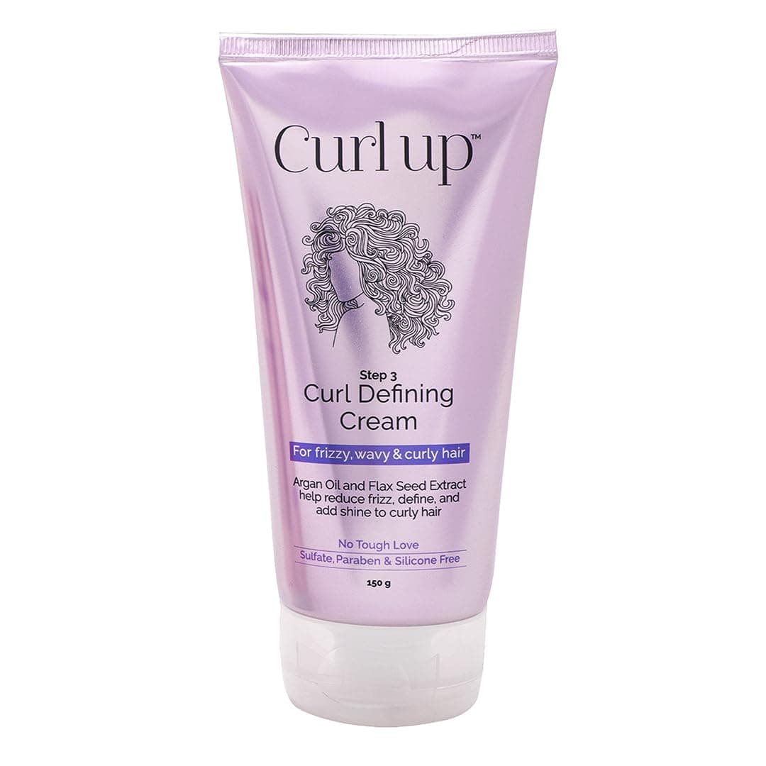 Curl Up Curl Defining Cream - All In One Leave In Conditioner Moisturizes, Enhances Natural Curl Definition & Provides Medium Hold to Dry Frizzy, Wavy & Curly Hair 150g