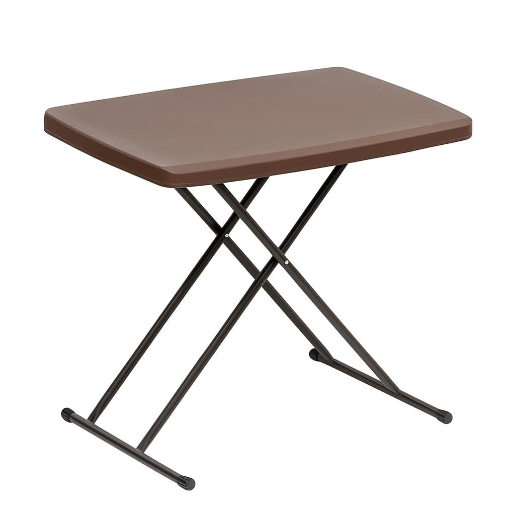 Livzing Multipurpose Foldable Table for Home, Office & Outdoor | Height Adjustable Portable Folding Table | Heavy-Duty HDPE Top & Metal Frame | 76 x 50 cm | Adjustable Table – Brown