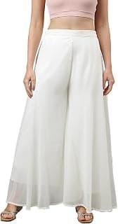 RATAN Women’s Georgette Flared Freesize Sharara Palazzo Pant (One Size)