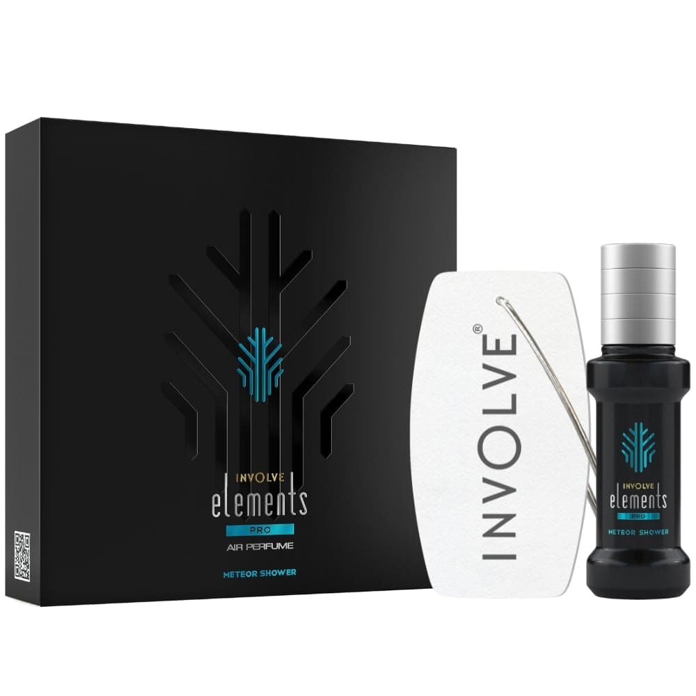 Involve your senses Elements Pro- Meteor Shower - IEP03-30 Ml| Refreshing Car Perfume Spray With Hanging Card|200 + Sprays | Car Accessories interior | car perfumes and fresheners | Car perfume