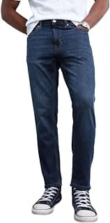 Flying Machine Men's Relax Tapered Fit Jeans| Solid | High Rise | Stretchable | Jeans for Man