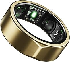 Leaf Halo Smart Ring | Health Tracker | Sleep, Fitness, Stress | Includes 30+ Workout Modes | Battery upto 10 Days | Buy Sizing Kit First | Track Steps, HRV, SPO2 & Periods | Luxe Gold - Size 10