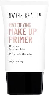 SWISS BEAUTY Makeup Primer Oil Free Mattifying Long Lasting Base, Shades, 30 ml