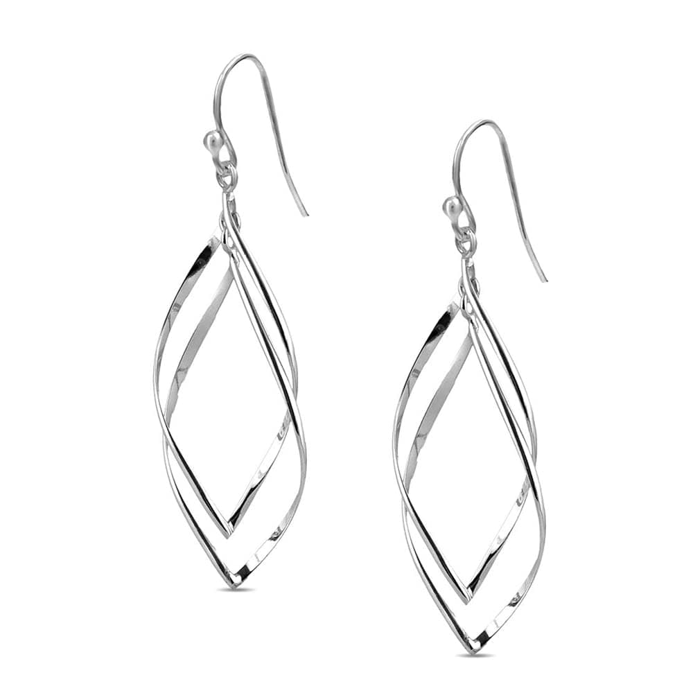 Charmsy Silver Charmsy Sterling Silver Jewelry Infinity Knot Twist French-Wire Drop Dangle Earring for Women