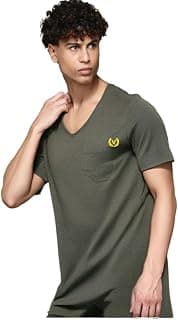 Mack Jonney Regular Solid Cotton Blend V Neck T_Shirt for Men