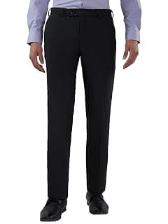Park Avenue Men Slim Fit Checks Pattern Polyester Blend Flat Front Formal Trouser