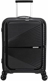 American Tourister Acrylonitrile Butadiene Styrene Airconic Hard-Sided Expandable 4 Wheels Carry-On Luggage With Spinner Wheels / 55Cm Ftl/Airconic|Black,Medium