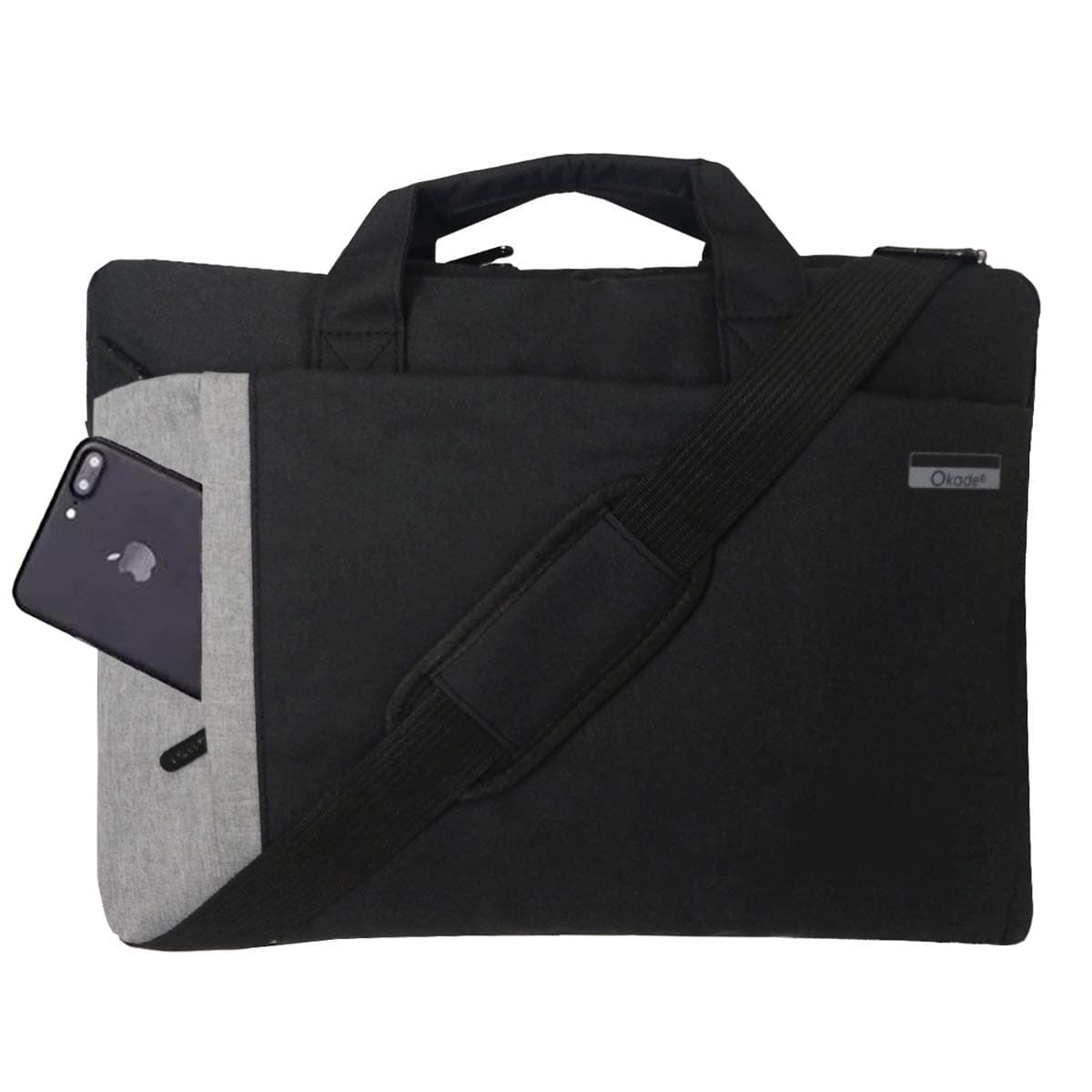 TYPIFY Nylon Shock And Waterproof Laptop Messenger Bag Briefcase Carrying Case For 15.6 In Laptops & Notebooks With Shoulder Strap Unisex Bag (Black)