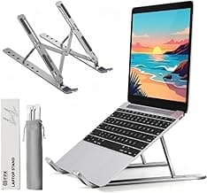 FPX Elevate Adjustable Laptop Stand for up to 15.6 Inch Laptops | Heavy-Duty Aluminum Alloy Multi-Angle Riser | Stable & No-Wobble Build | Ventilation for Cooling | Universal Fit | Silver