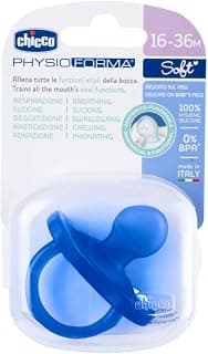 Chicco PhysioForma Soother for Babies (16-36 Months) | Baby Pacifier with Unique Shape to Support Baby's Breathing | Soft Silicon Material | BPA Free (Deep Blue)