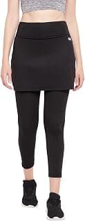 Clovia Women's Snug-Fit High Rise Active Mini Skirt with Attached Tights