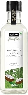 Kapiva Virgin Cold-Pressed Coconut Oil 500ml | 100% Pure Unrefined | Kerala-Sourced | Non-GMO Vegan Cruelty-Free | Keto Friendly | Cooking, Baking, Hair, Skin & Baby Care | Oil-Pulling Grade
