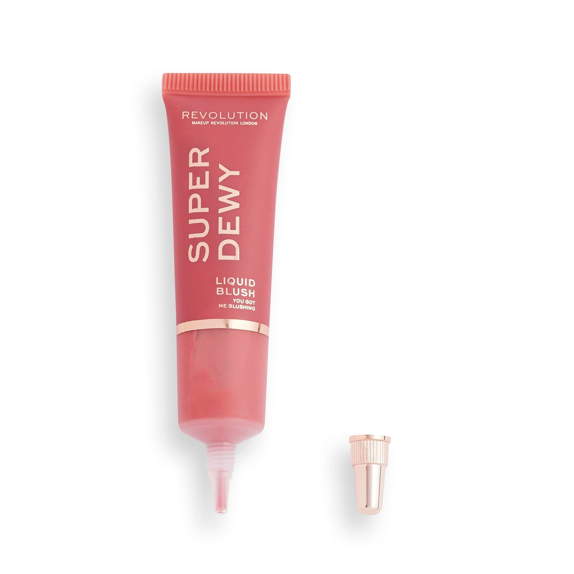 Revolution Superdewy Liquid Blush You Got Me Blushing For Soft Cream Blush Makeup For Cheeks, Long-Wearing, Smudge Proof, Natural-Looking, Dewy Finish, Skin Tint Blush Makeup (Nude Mauve) 15 ml