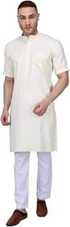 Rajubhai Hargovindas Men's Premium Cotton Half Sleeve Solid Kurta