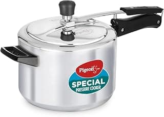 Pigeon by Stovekraft 5 Litre Special Aluminium Inner Lid Non-Induction base Pressure Cooker (Silver) BIS Certified