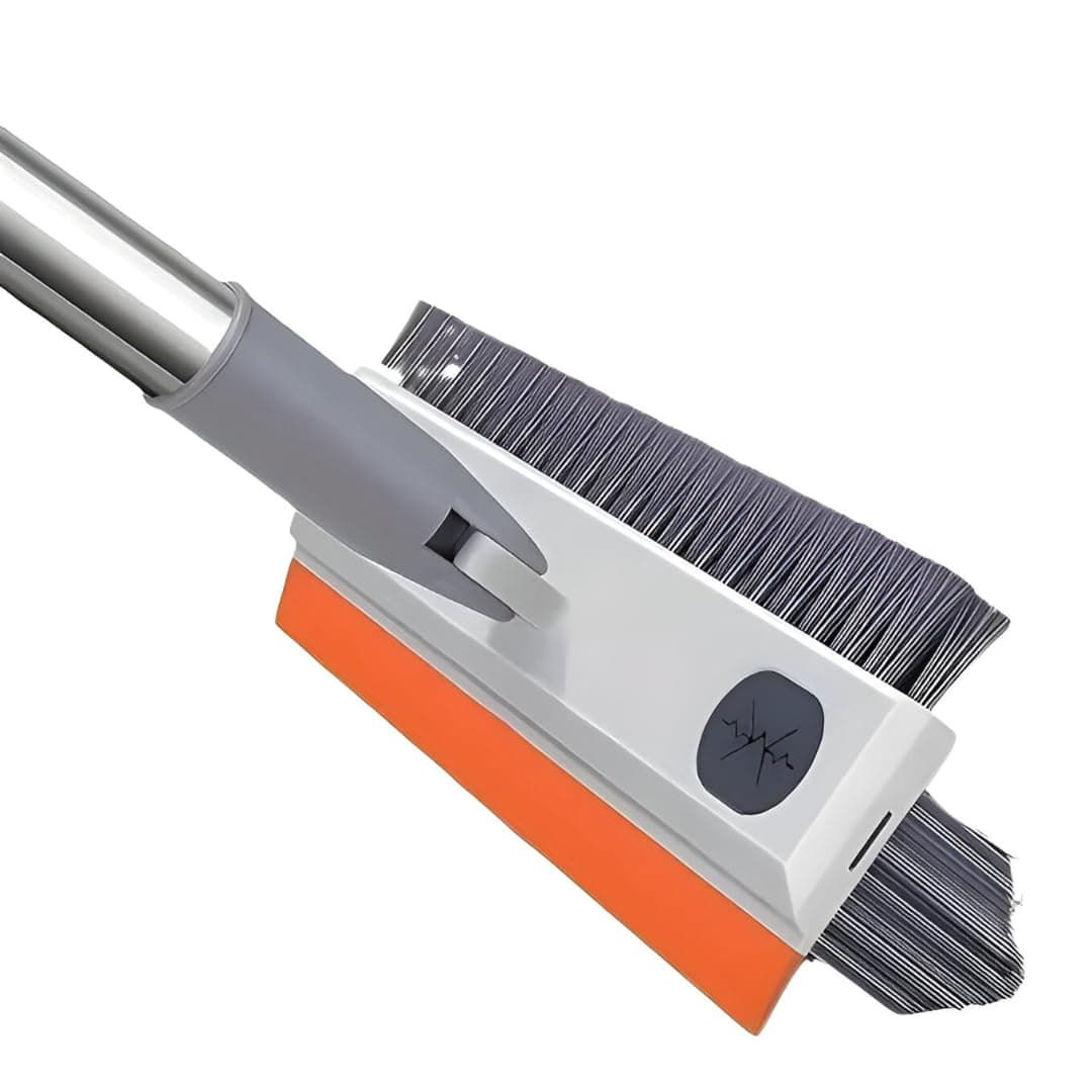 3 -in-1 Bathroom Cleaning Brush | Toilet Cleaning Brush with Wiper | Long Handle Floor Scrub Brush for Tiles, Bathroom & Toilet Cleaning | Bathroom Cleaning Accessories