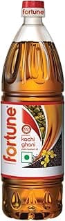 Fortune Kachi Ghani Oil, Mustard, 455g / 500ml (Pet Bottle) (Weight may vary)