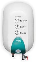 Havells Instanio Prime 25 Litre Storage Water Heater (Geyser) |Temp. Sensing Color Changing LED Indicator | Glass Coated Anti Rust Tank | Warranty: 5 Year on Tank | High Rise Compatible (White Blue)