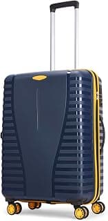 Aristocrat Medium Airpro Plus Check-in 66 Cm() 8 Wheel Spinners Trolley Bags for Travel Hard Case Luggage, Lightweight Bag with TSA Lock & Anti-Theft Zipper(Blue), Black