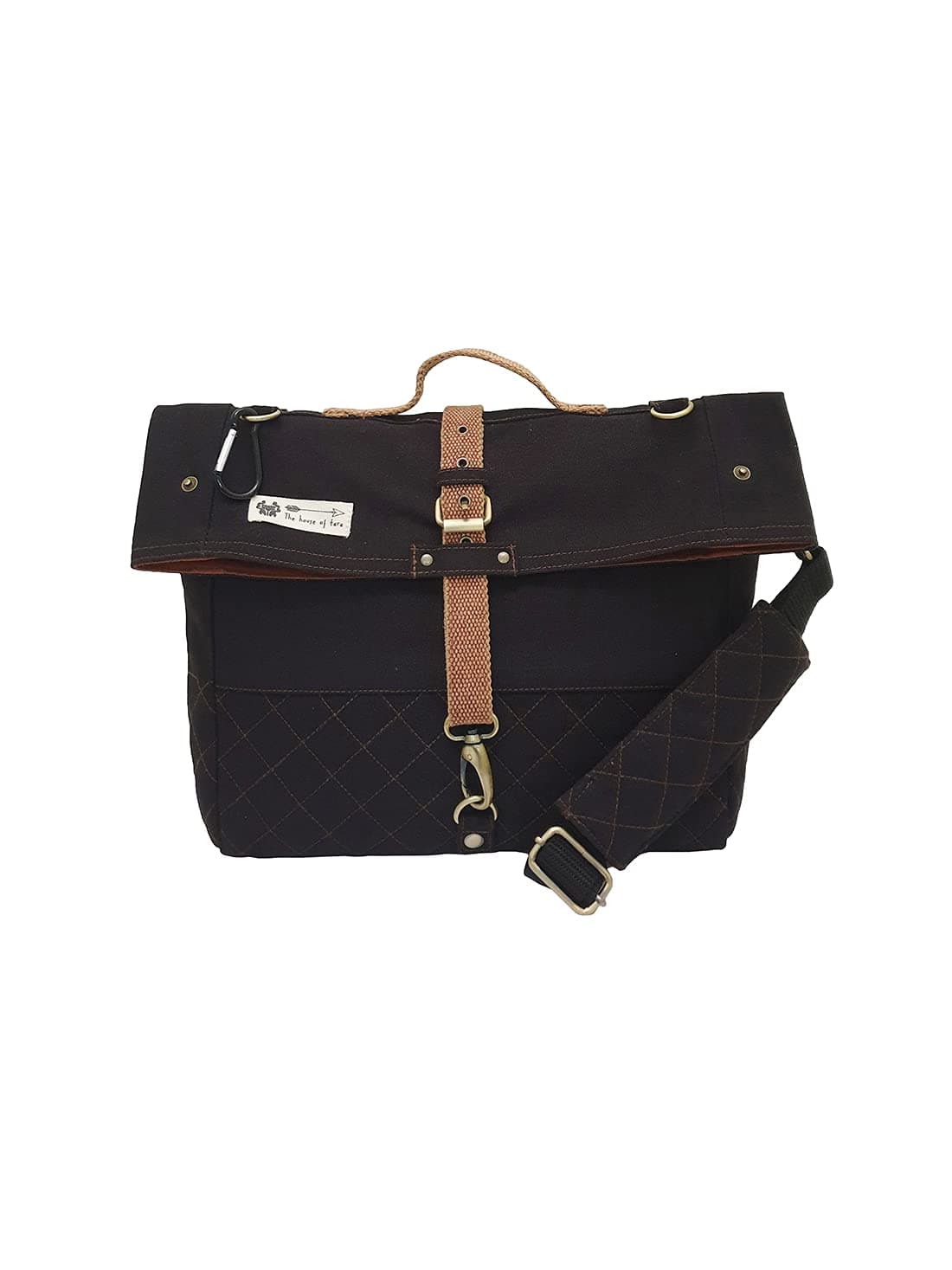 The House of tara Cotton Canvas Messenger Sling Bag for Men and Women | Crossbody Sling Bag With Waterproof Inner Lining, Adjustable Strap & Flap Brass Hook Closure | Suitable For College