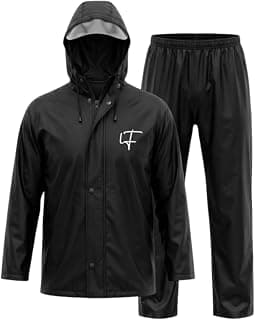 Leriya Fashion Raincoat for Men Waterproof with Hooded Cap | Lightweight Windproof Rainsuit Jacket for Men Waterproof | 2-Piece Raincoat with Button Closure | Rainwear Ideal for Bike Riding & Travel