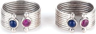 Shaya by CaratLane 925 Silver Nagla Inspired Toe Rings in Oxidised Gifts for Womens & Girls