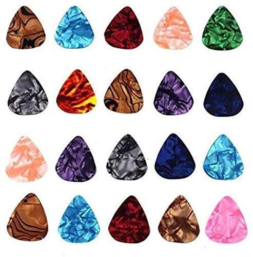 DEVICE OF URBAN INFOTECH 0.46 mm Guitar Picks Unique Multi-coloured Celluloid Plectrum for Acoustic Electric Classic Guitars Bass Banjo Ukulele Mandolin (pack of 20)