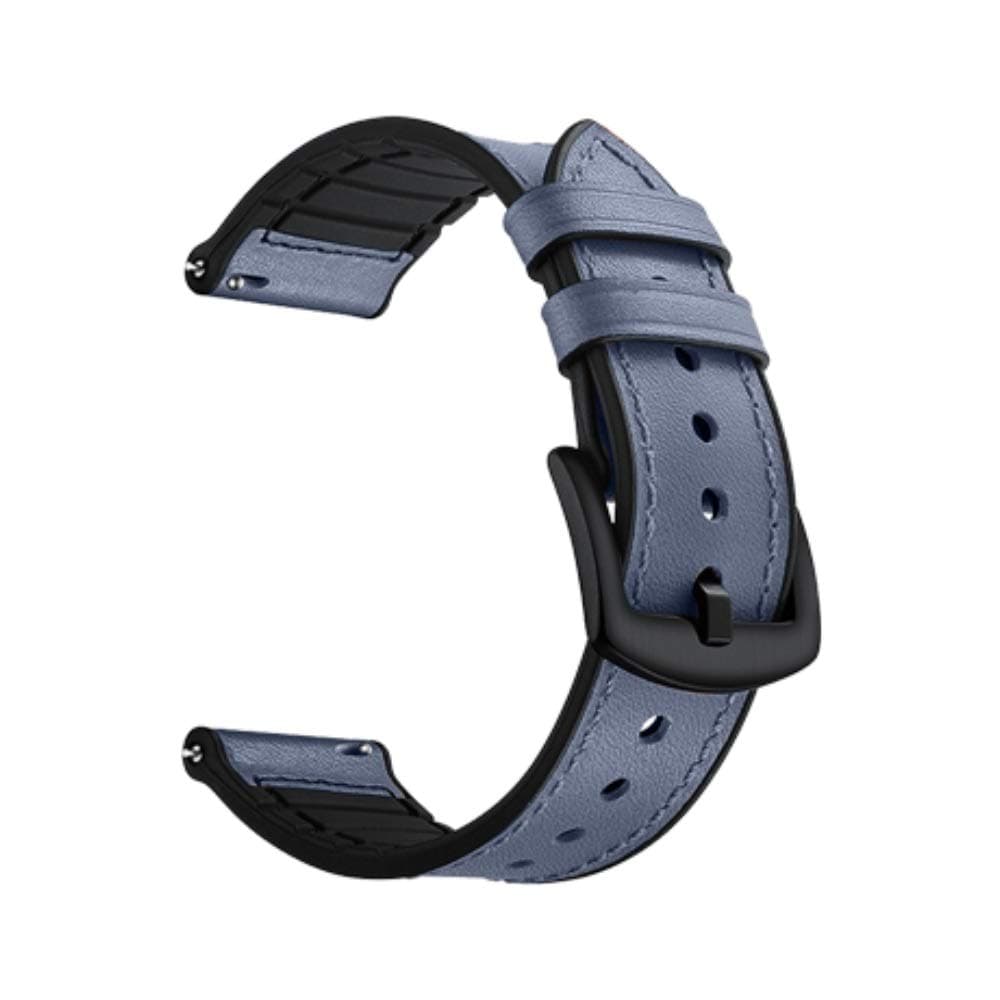 Oboe 22mm Smart Watch Genuine Leather Plus Silicone Band Strap Compatible for Amazfit GTR 47mm / Samsung Galaxy Watch (46mm) / Amazfit Pace/Stratos/Samsung Gear S3 Classic/Frontier (Blue)
