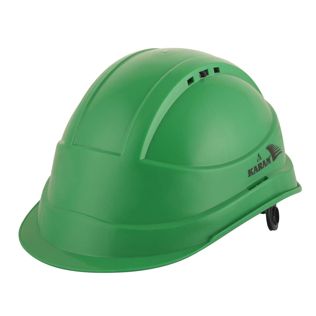 KARAM PN542 Safety Helmet for Men Industrial & Construction Helmet | Ratchet Type Adjustment with Adjustable Chin Strap | Ventilation & Side Slot for Attachment | EN Certified Hard Hat | HYD Green