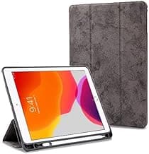 ProElite Smart PU Flip Case Cover for Apple iPad 10.2" / 7th Gen with Pencil Holder, Grey