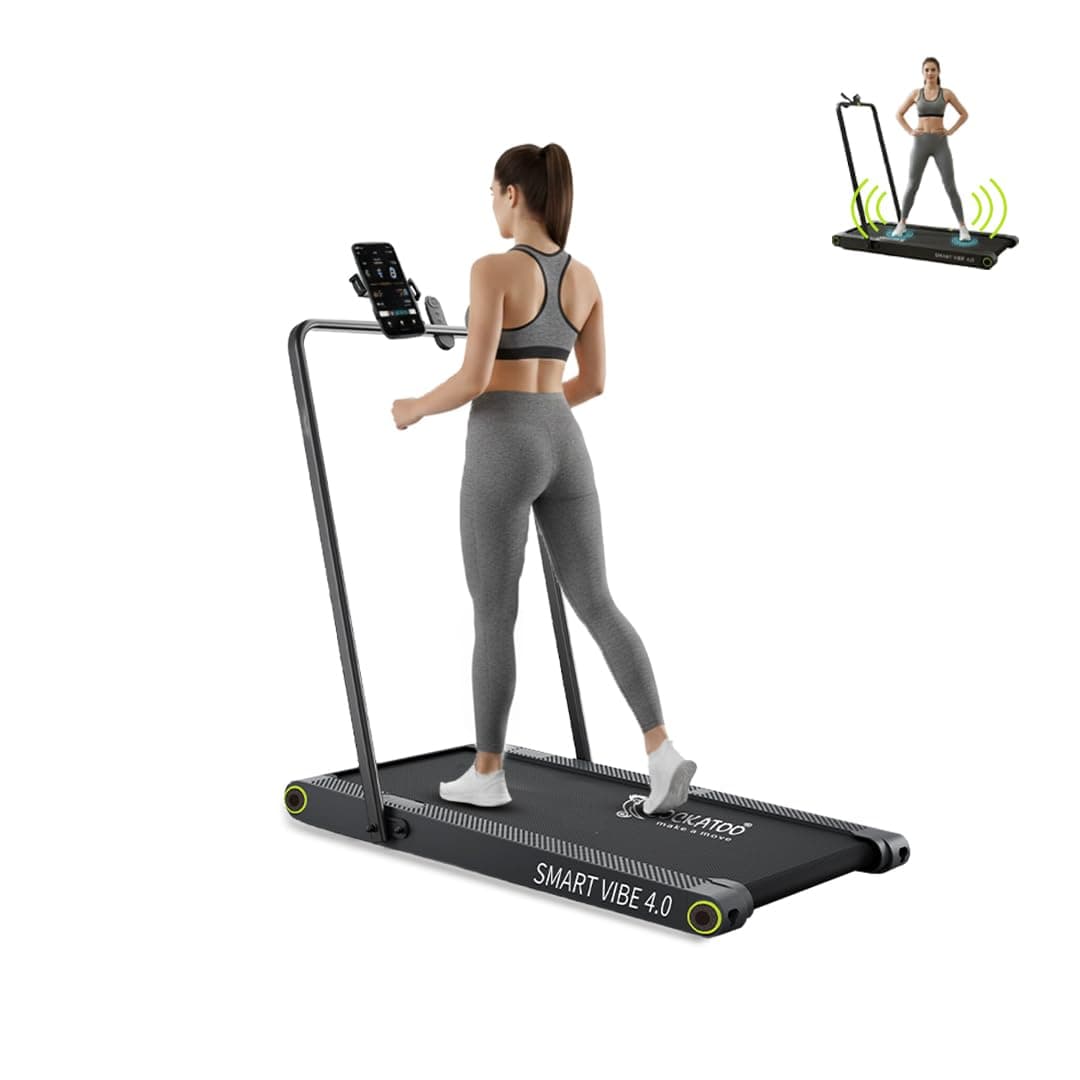 Cockatoo Smart Vibe 4.0, 2 HP-4 HP Peak Vibration Walkpad Treadmill with Fat-Burning Massage Vibrator for Home, Max User Weight 120 Kg