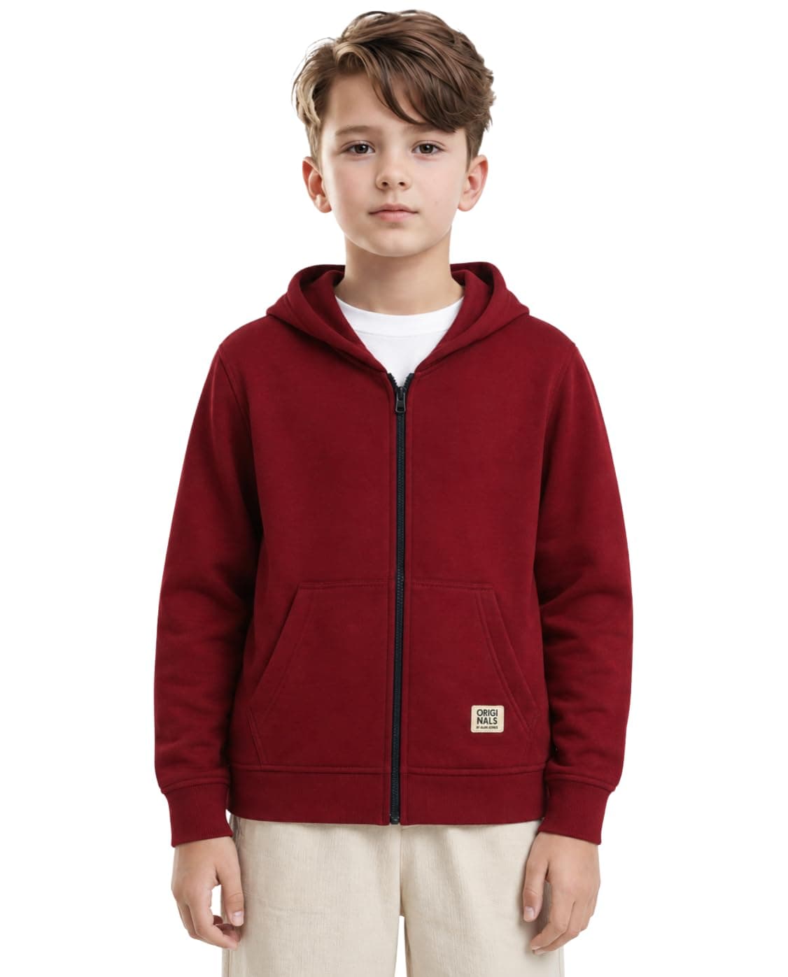 Alan Jones Clothing Boys Hooded Sweatshirt | Full Zip Closure | Full Sleeves | Kangaroo Pocket | Regular Fit | Winter Jacket for Boys | Age 5-16 Years