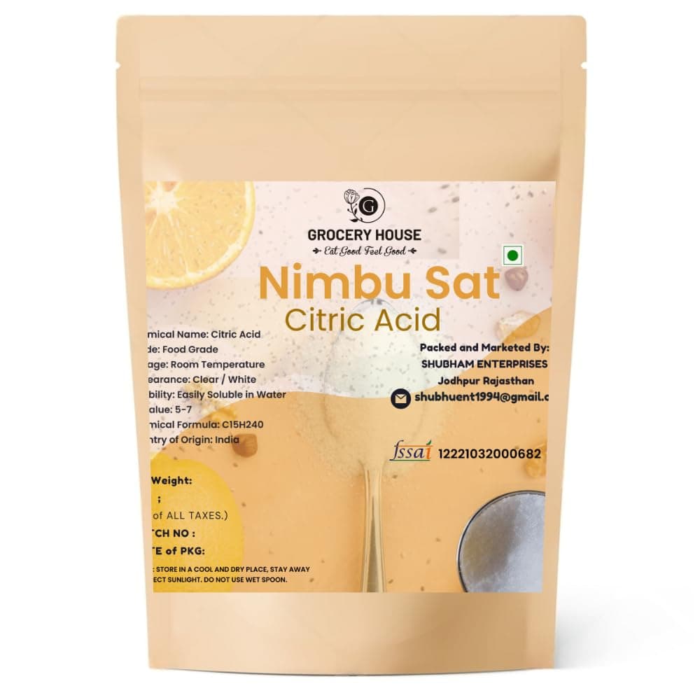 Grocery House 100% Natural Citric Acid | Nimbu Sat | Lemon Salt, tatri (pack of 300 gram)