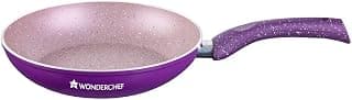 Wonderchef Granite Non-Stick Fry Pan 24cm for Kitchen, 1.8L Non-toxic Chemical & PFOA Free, Low-oil Cooking, Scratch-resistant, Gas Stove & Induction Friendly, Soft-Touch Handle, 2-Yr Warranty, Purple