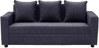Wakefit Sofa Set | 1 Year Warranty | Sofa 3 Seater, Wooden Sofa Set, Couch Sofa for Living Room - Solatio(Jio : Purple Grey)