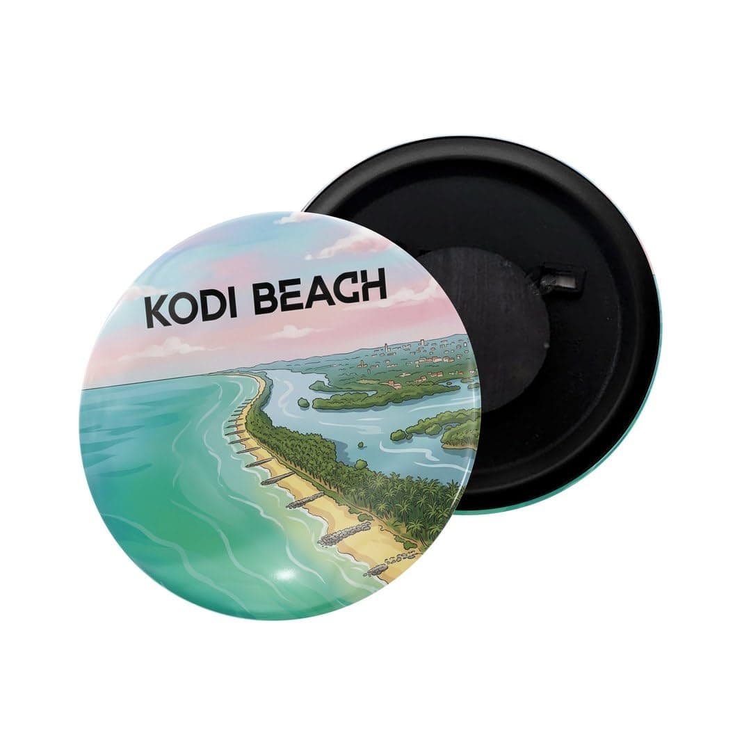 dhcrafts Fridge Magnet Multicolor Karnataka Kodi Beach Glossy Finish Design Pack of 1 (58mm)