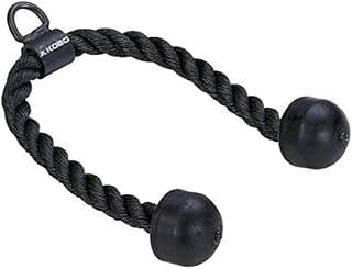 Kobo Tricep Rope for Gym : Tricep Rope Cable Attachment : Tricep Rope Cable Cross D Handle, Seated Row Grip, V Tricep Press Down Bar and Straight LAT Bar (Imported)