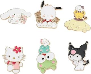 SANNIDHI 6Pcs Brooch Pin for Kids Girls Women Cute Cartoon Enamel Pins Safety Brooches Buttons Pin Brooch Saree Pins for Clothing Hat Backpack