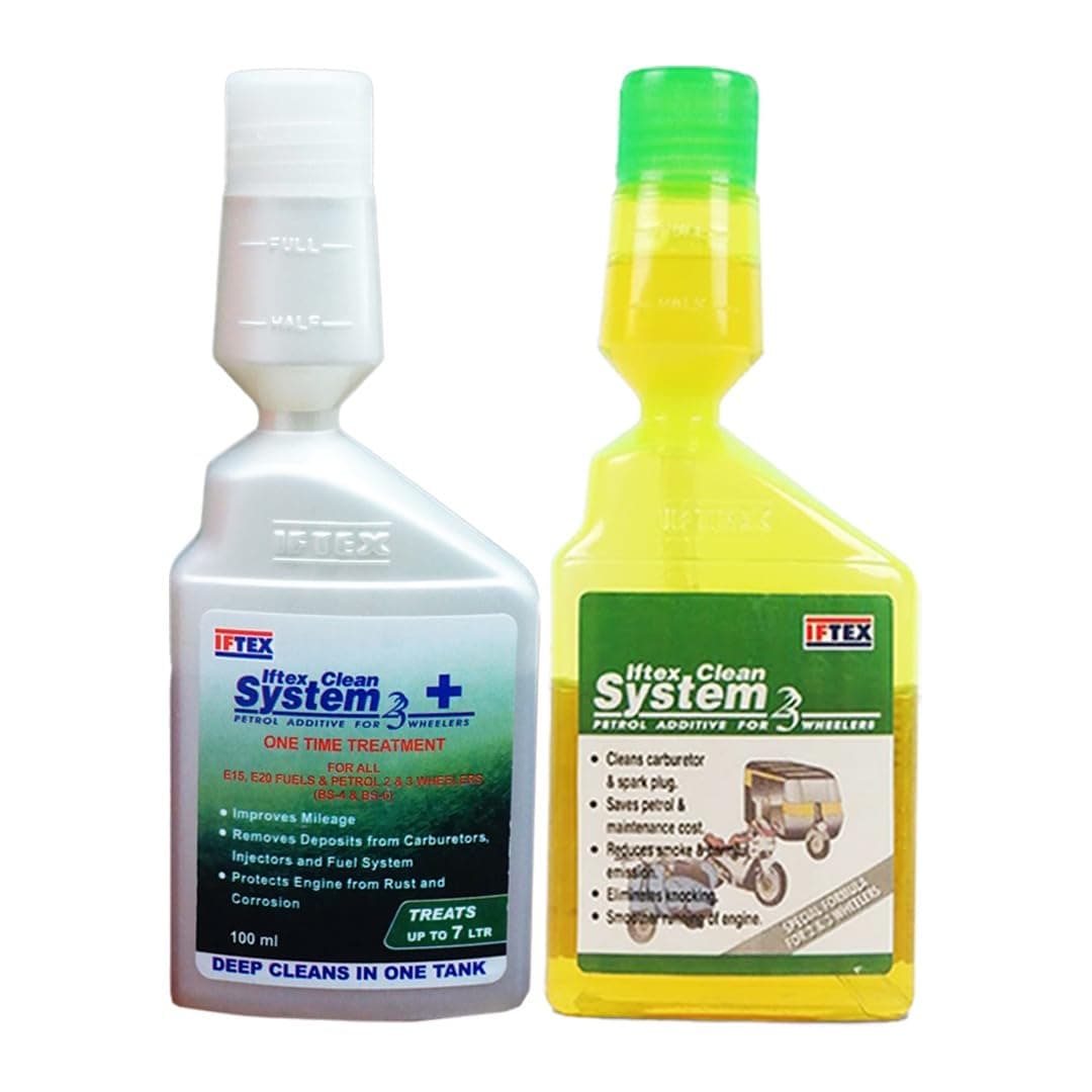 Iftex System 2/3+ 100 ml & System 2/3 100 ml e20 Petrol additive for Bike and Scooters BS4 and BS6/ Fuel System Carbon Cleaner/Increases Mileage