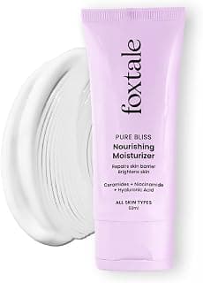 FoxTale Nourishing Ceramide Face Moisturizer with Niacinamide for 100 Hr Hydration, Lightweight & Non-Sticky, For Soft & Glowing Skin, Men & Women, All Skin Types, 50 ml