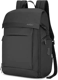 Safari Caden 25L Formal Laptop Backpack Bag for Man & Women, Ideal for Office Use/School/College Boys and Girls, 2 Compartment Bags with Organizer, Trolley Sleeve, Front pockets, Dual USB Port