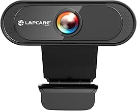 LAPCARE Lapcam HD 720M P, Noise Isolated Microphone with Computer HD stremaing Web cam for Desktop & Laptop with mic with Wide Angle Lens & Large Sensor for Superior Low Light, Optical (Black)