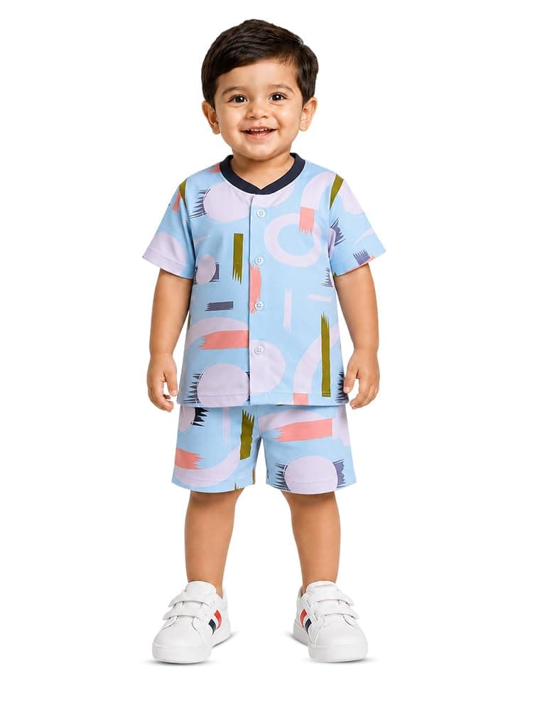 3BROS Baby Boys & Baby Girls Cotton Hosiery Clothing Set Half Sleeves T-shirt with Matching Pants (DB20HS6027_Parent)