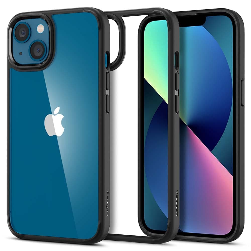 Spigen Ultra Hybrid Back Cover Case for iPhone 13, Durable Hybrid Structure, Air Cushion Technology - Polycarbonate + TPU | Matte Black