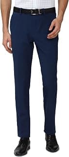 Peter England Men's Regular Fit Polyester Blend Pants