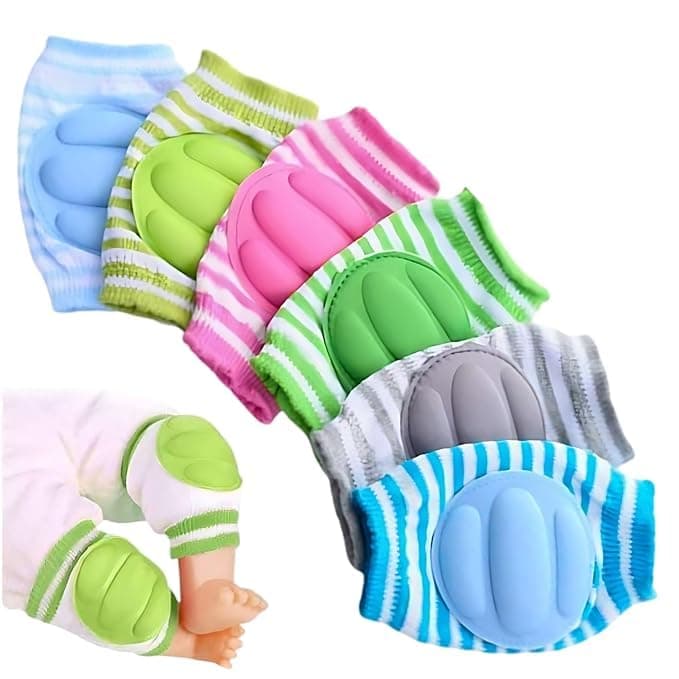 Renesmee Baby Crawling Knee Pads – Soft, Breathable, Elastic Protective Pads for Infants and Toddlers | Non-Slip, Skin-Friendly Knee Support with Thick Cushion (Pack of 2)