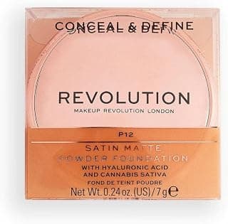 Makeup Revolution Conceal & Define Powder Foundation P12 Creamy, Lightweight, water-resistant, medium coverage Foundation Palette