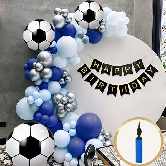 SpecialYou.in Rubber Football Theme Birthday Decoration Items For Boys,Men,Soccer Theme Birthday Decoration Items,Birthday Balloons For Decoration, Birthday Decorations,Blue Balloons For Decor,65 Pcs