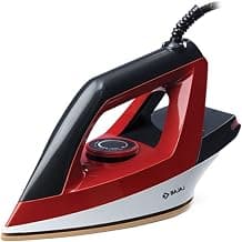 Bajaj Aluminium Splendora 1100 Watts Dry Iron | German Coating Technology | Large LED Indicator | 360 Degree Swivel Cord | Cool Touch Body | 2-Yrs Warranty 【Red & Black】